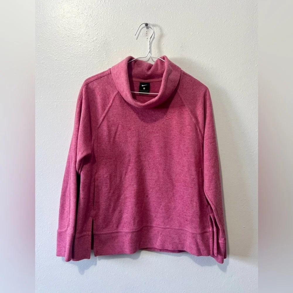 Nike Pink Cowl Neck Pull-Over Sweater - Small